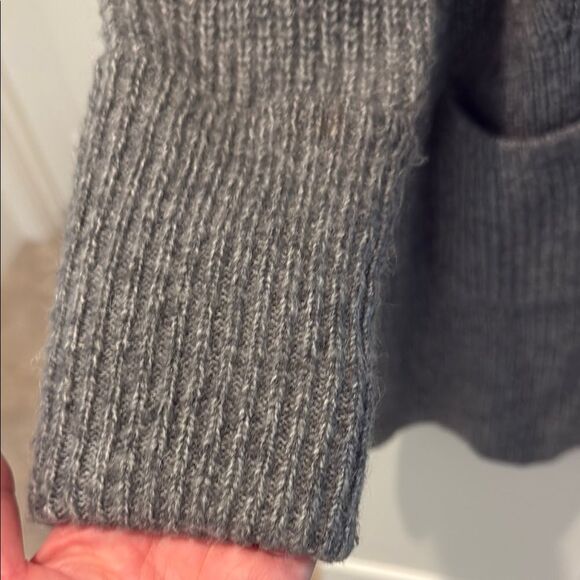 A Pea in the Pod Open Front Ribbed Gray Duster Cardigan size Small - Picture 3 of 10